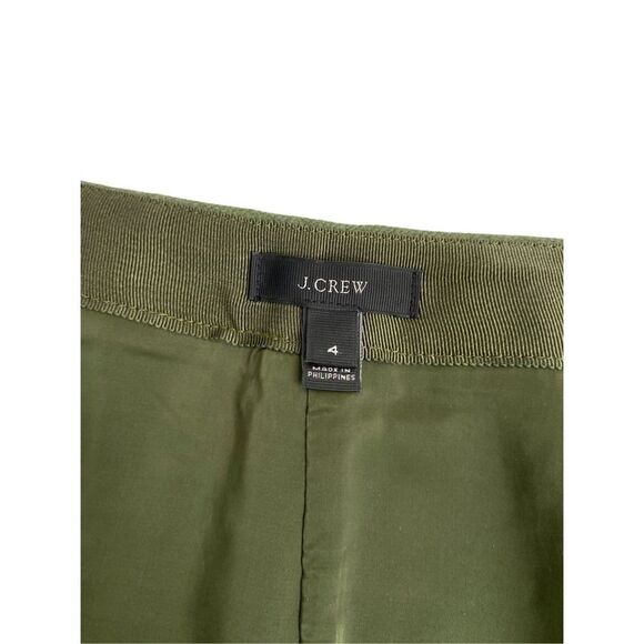 J crew olive/ army green mini skirt wool - lined skirt size 4 - Picture 6 of 9